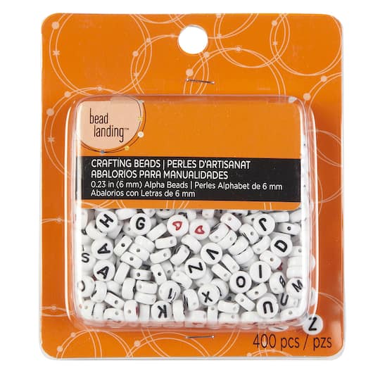 White Alphabet Crafting Beads by Bead Landing™